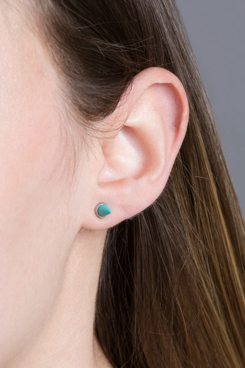 Spike Stone Earrings | Turquoise Silver