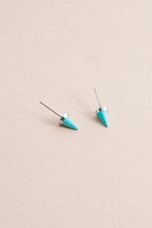 Spike Stone Earrings | Turquoise Silver