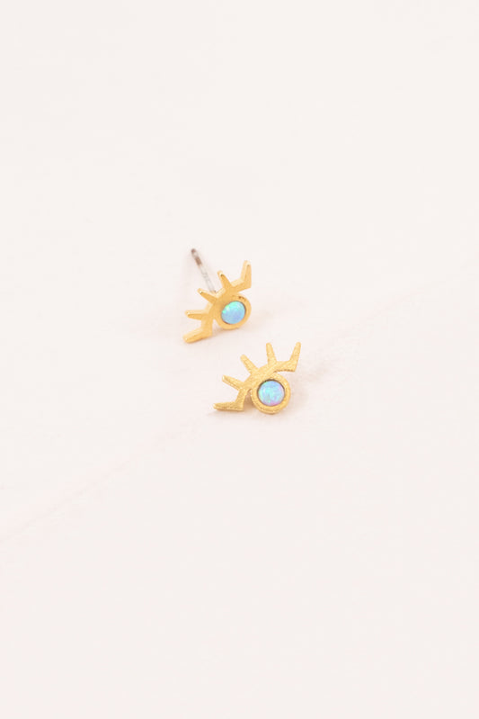 Pixum Golden Eye Stone Earrings | Blue
