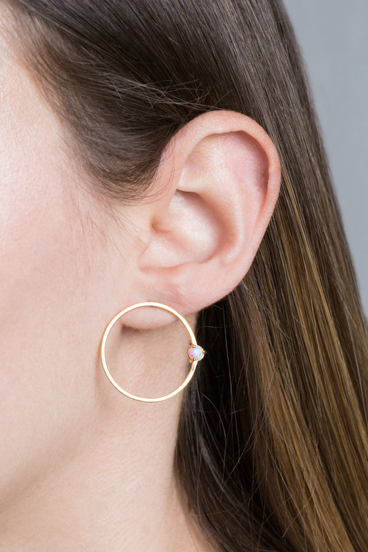 Pixum Orbit Stone Earrings | Pink