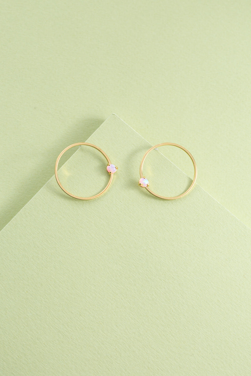 Pixum Orbit Stone Earrings | Pink