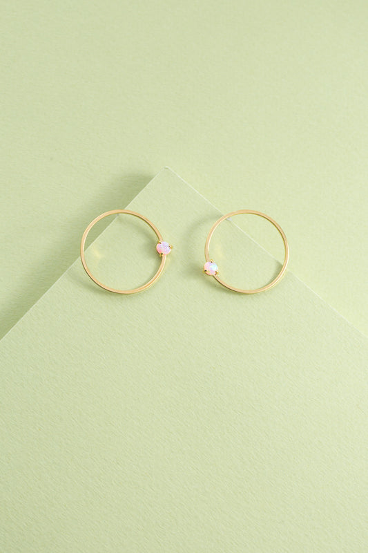 Pixum Orbit Stone Earrings | Pink