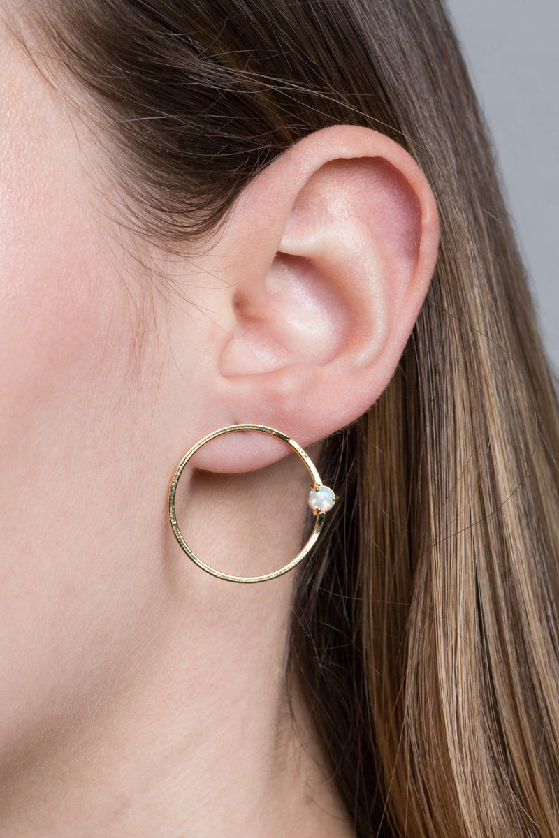 Pixum Orbit Stone Earrings | White