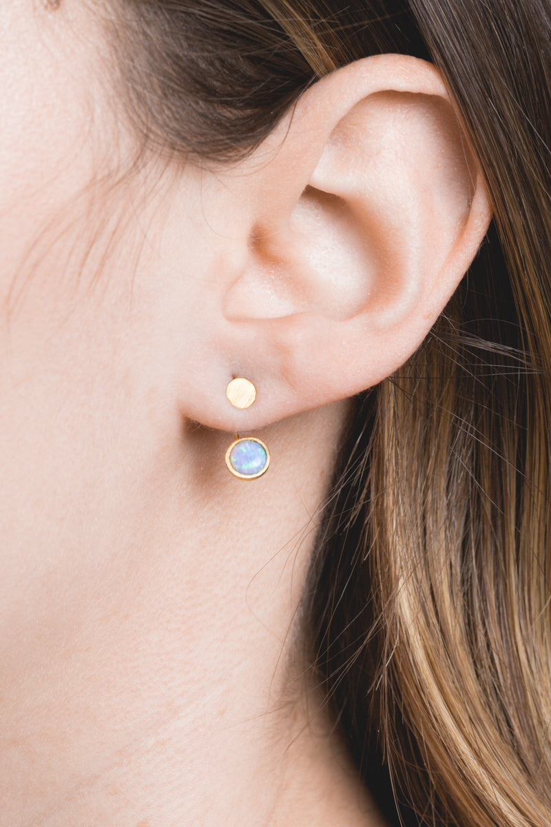 Pixum Dot Stone Ear Jacket Earrings | Blue