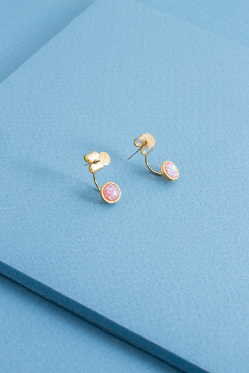 Pixum Dot Stone Ear Jacket Earrings | Pink
