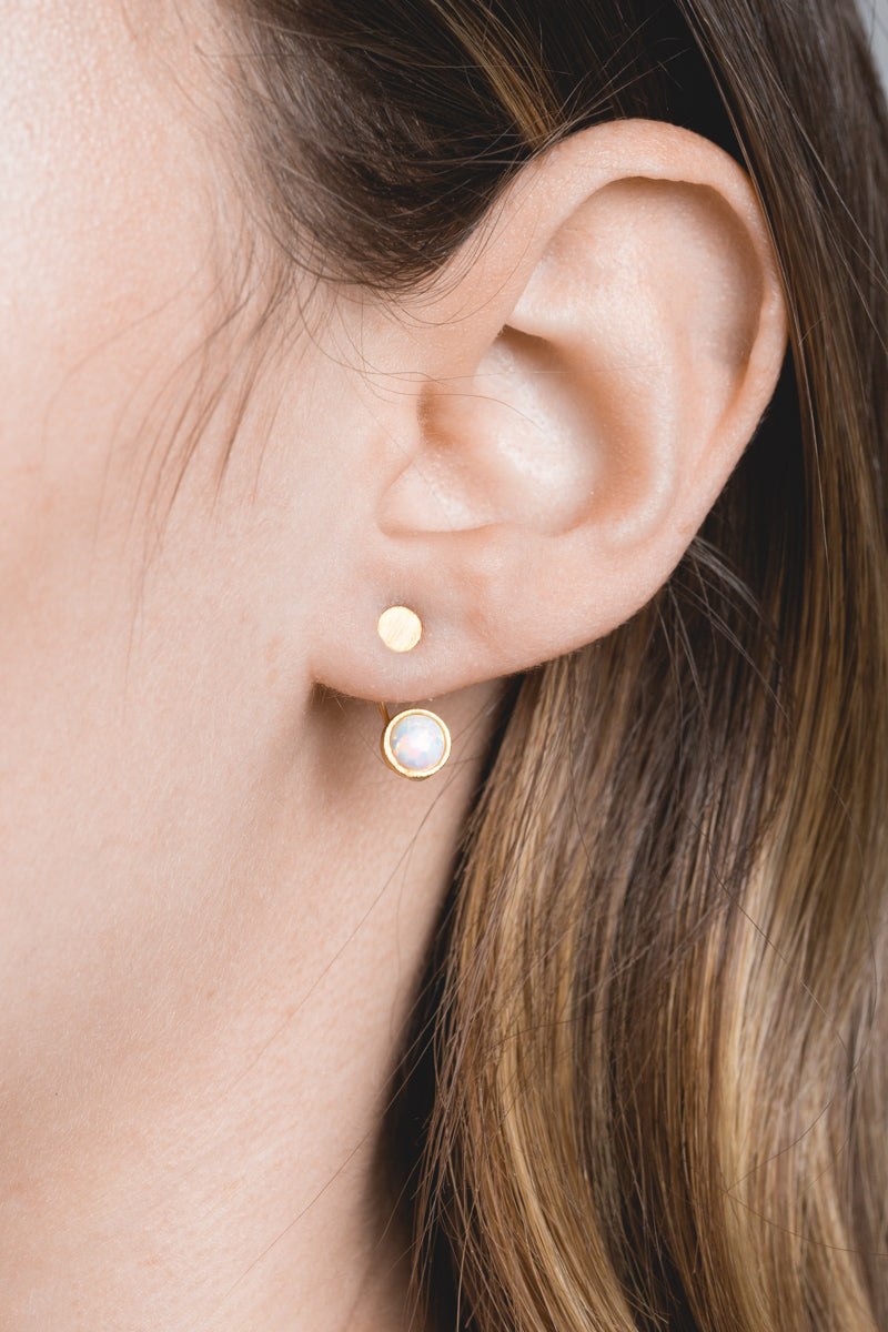 Pixum Dot Stone Ear Jacket Earrings | White