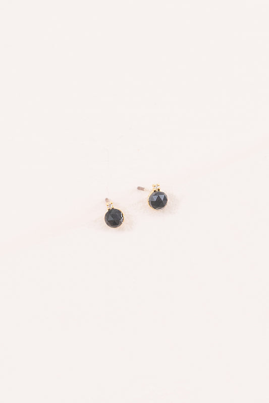 Perfect Duo Stone Earrings | Black