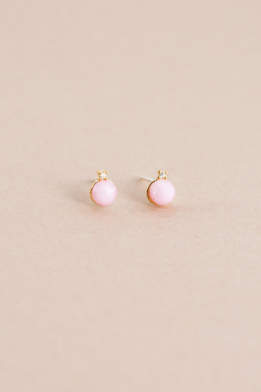 Perfect Duo Stone Earrings | Rose