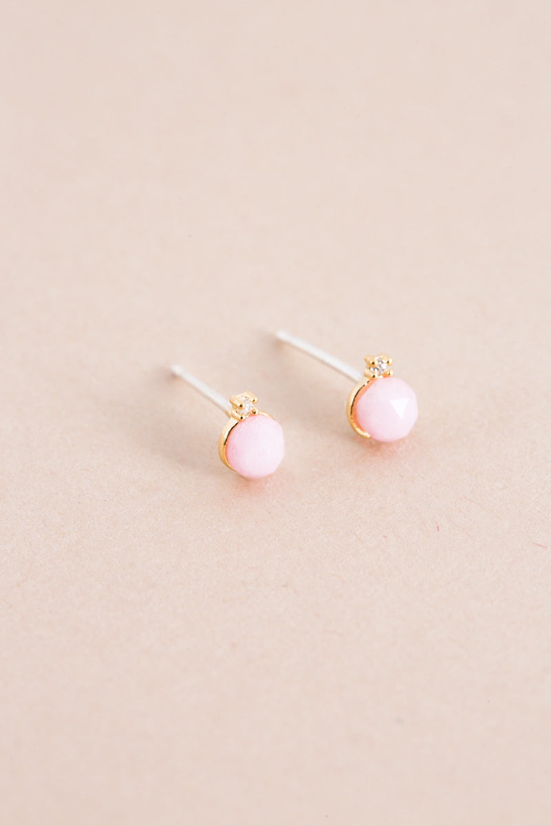 Perfect Duo Stone Earrings | Rose