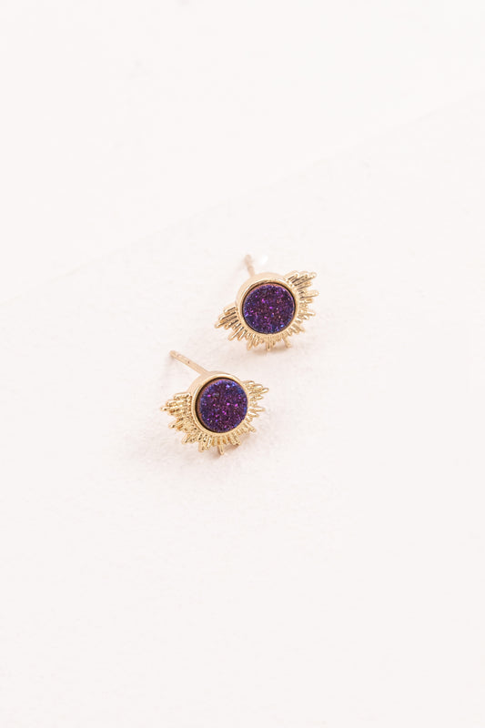 Beaming Sun Druzy Earrings | Galactic