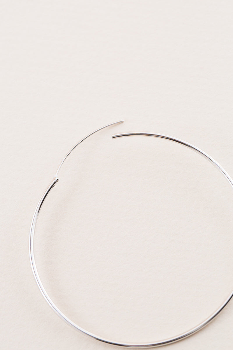 Thin Hoop Earrings | Silver