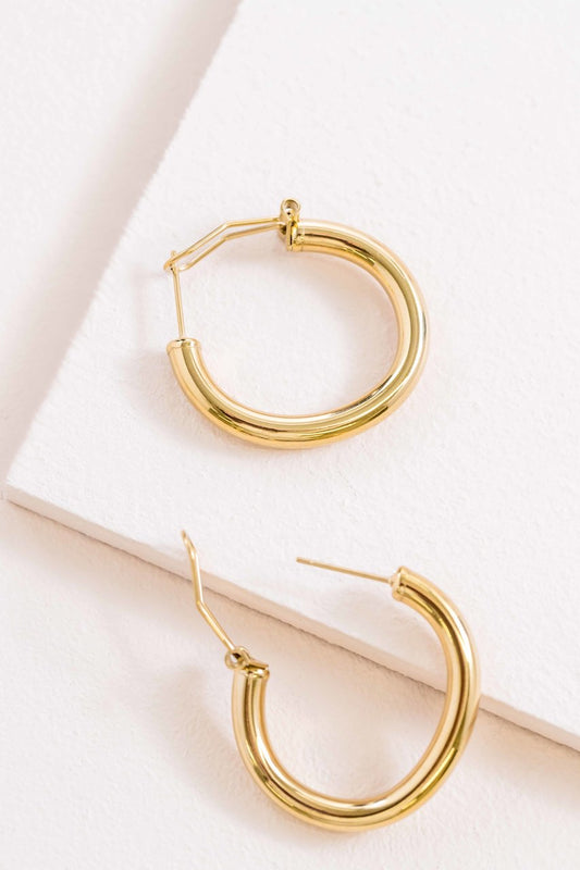 Simply Golden Hoop Earrings (14K)