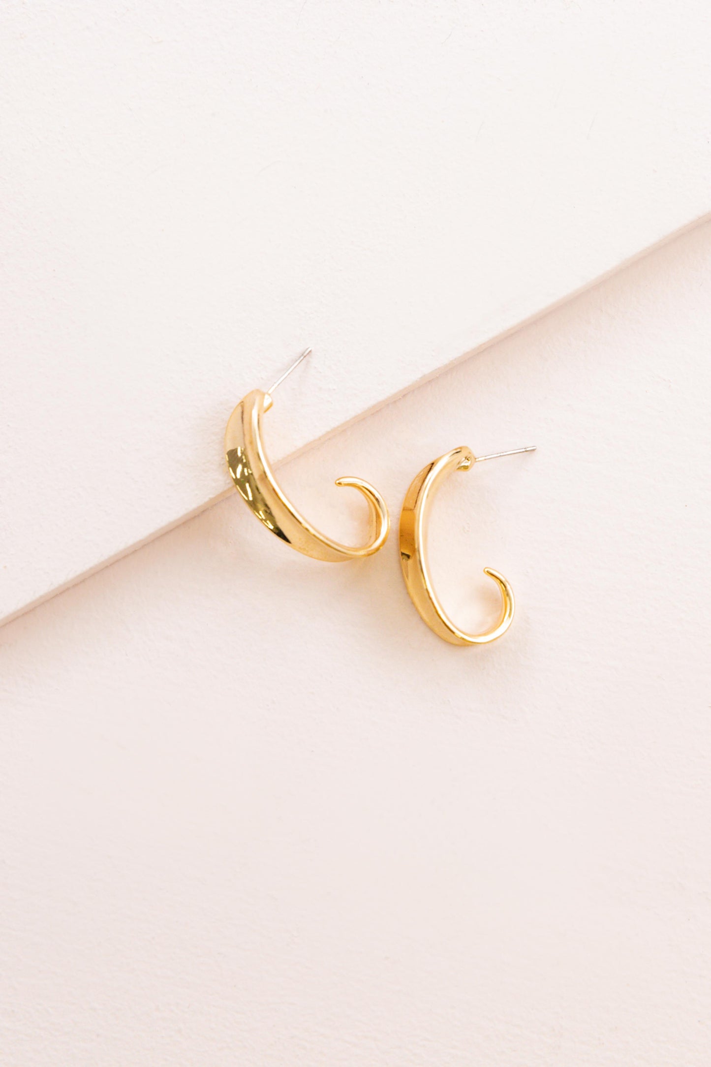 Curved Hoop Post Earrings