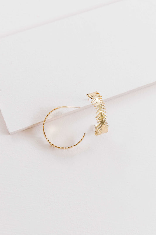 Leaf Wreath Hoop Earrings (14K)