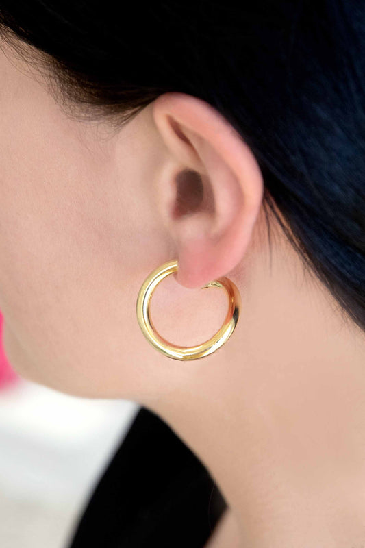 Come Back Around Hoop Earrings (14K)