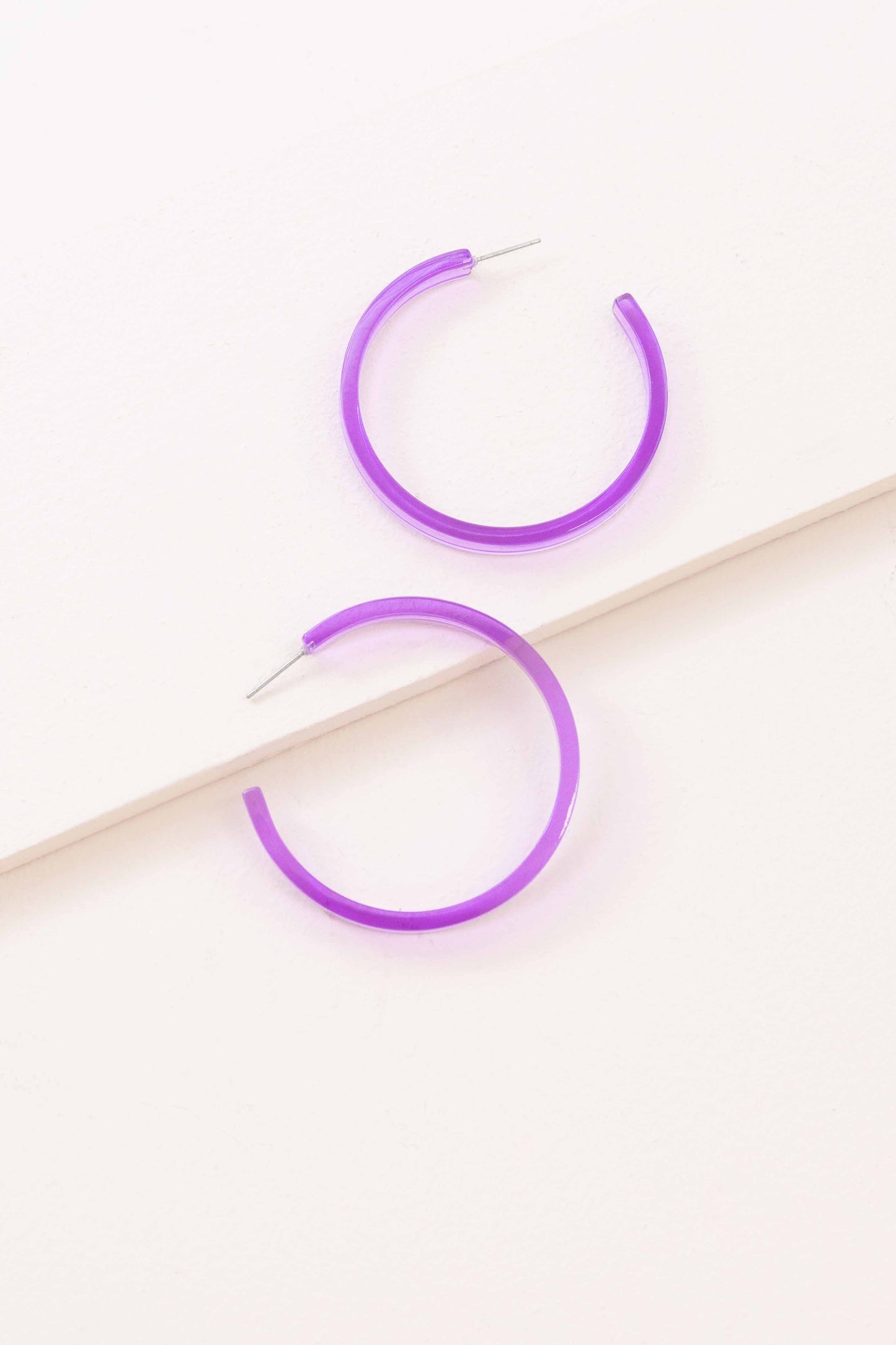 Tell Me About It Hoop Earrings | Purple
