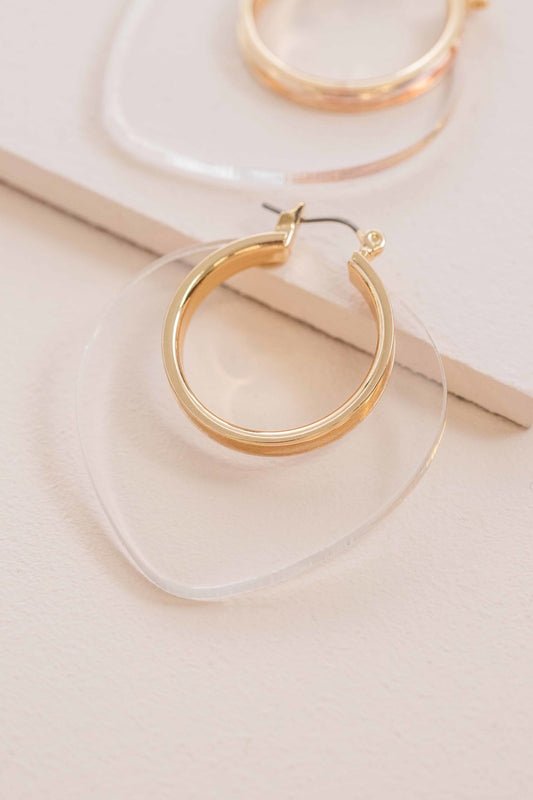 Nature Leaf Hoop Earrings | Clear