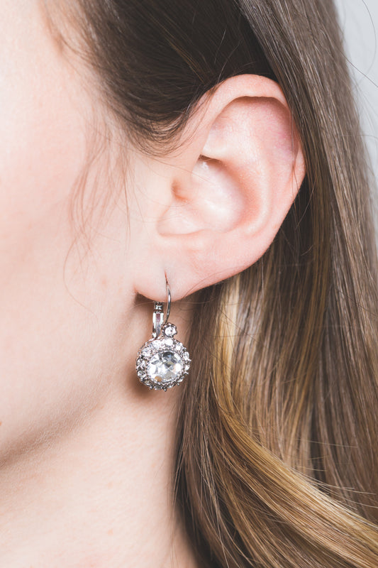 Olivianna Halo Earrings | Silver