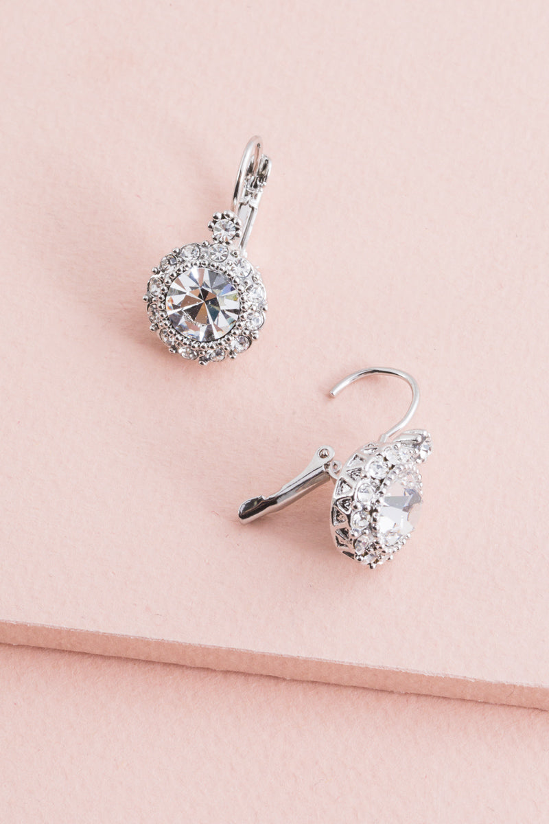 Olivianna Halo Earrings | Silver