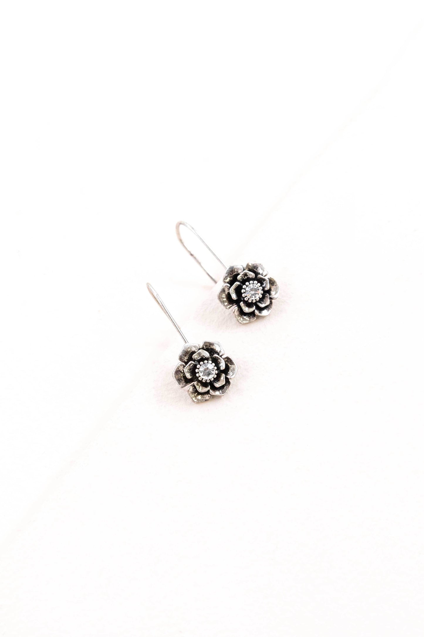 Tearose Hook Earrings | Silver