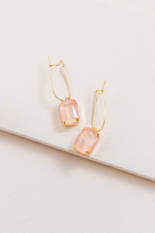 Dream On Stone Hook Earrings (14K) | Pink