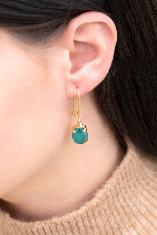 Dream Stone Hook Earrings (14K) | Aqua