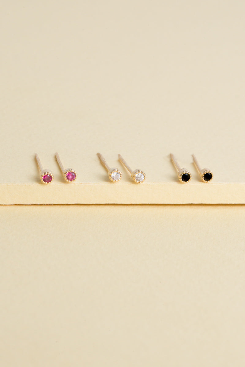 Bedazzled Stone Stud Earring Set | Gold