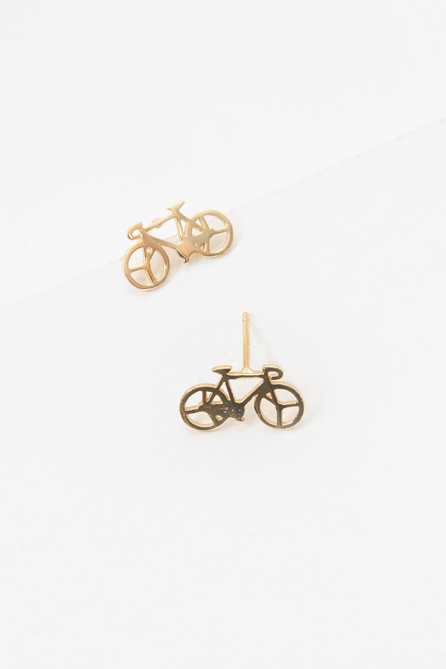 Bicycle Earrings (18K Rose & 24K Gold)