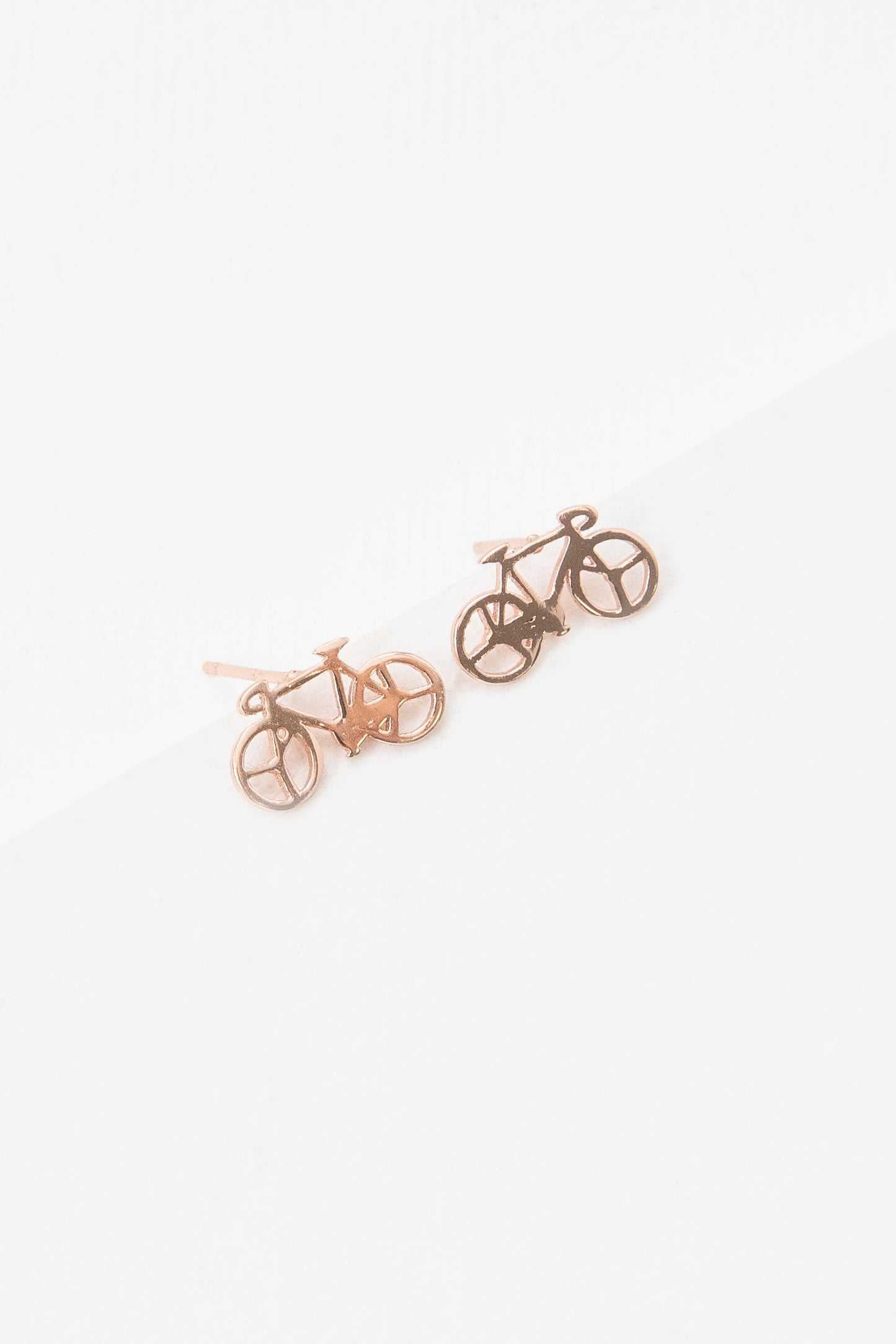 Bicycle Earrings (18K Rose & 24K Gold)