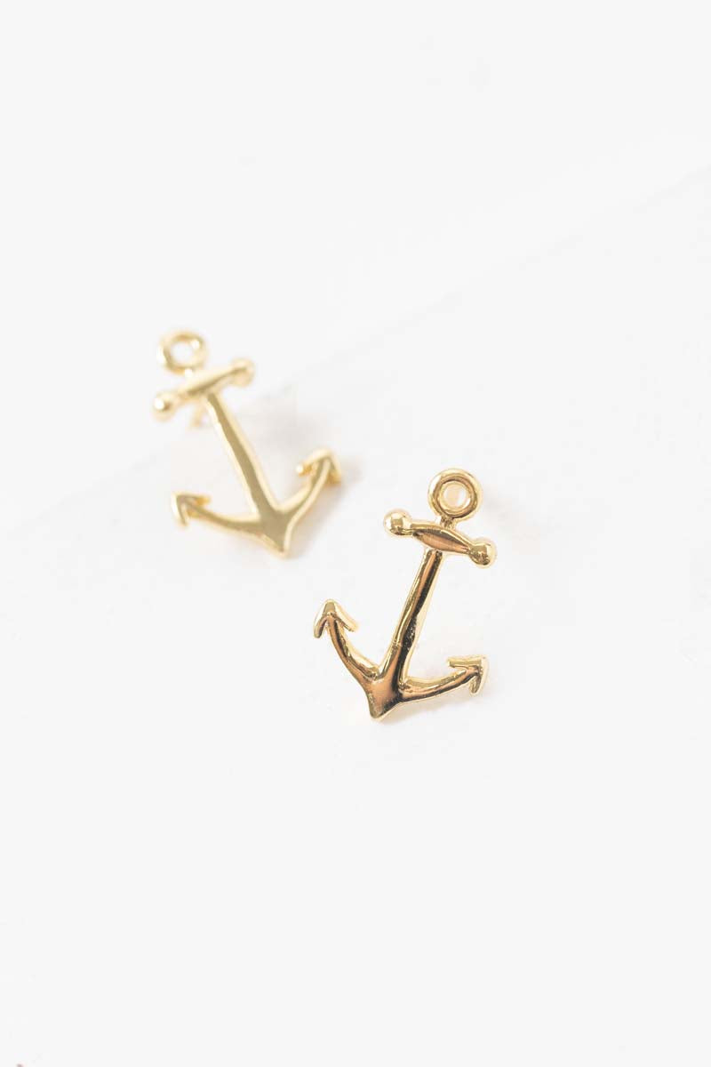 Anchor Earrings (18K Rose & 24K Gold)