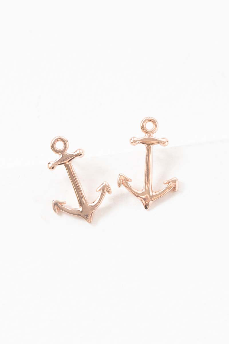 Anchor Earrings (18K Rose & 24K Gold)