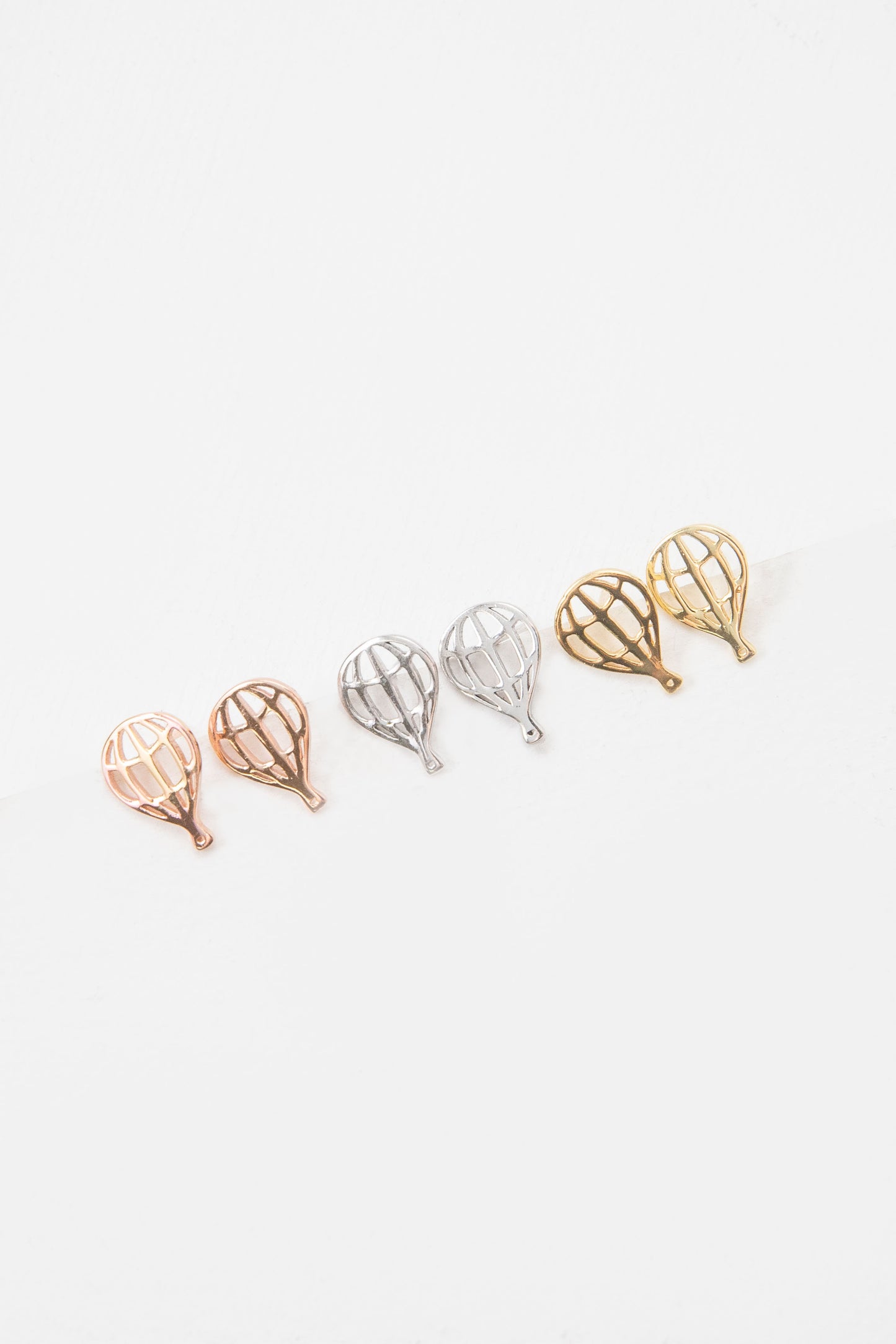 Hot Air Balloon Earrings (18K Rose & 24K Gold)