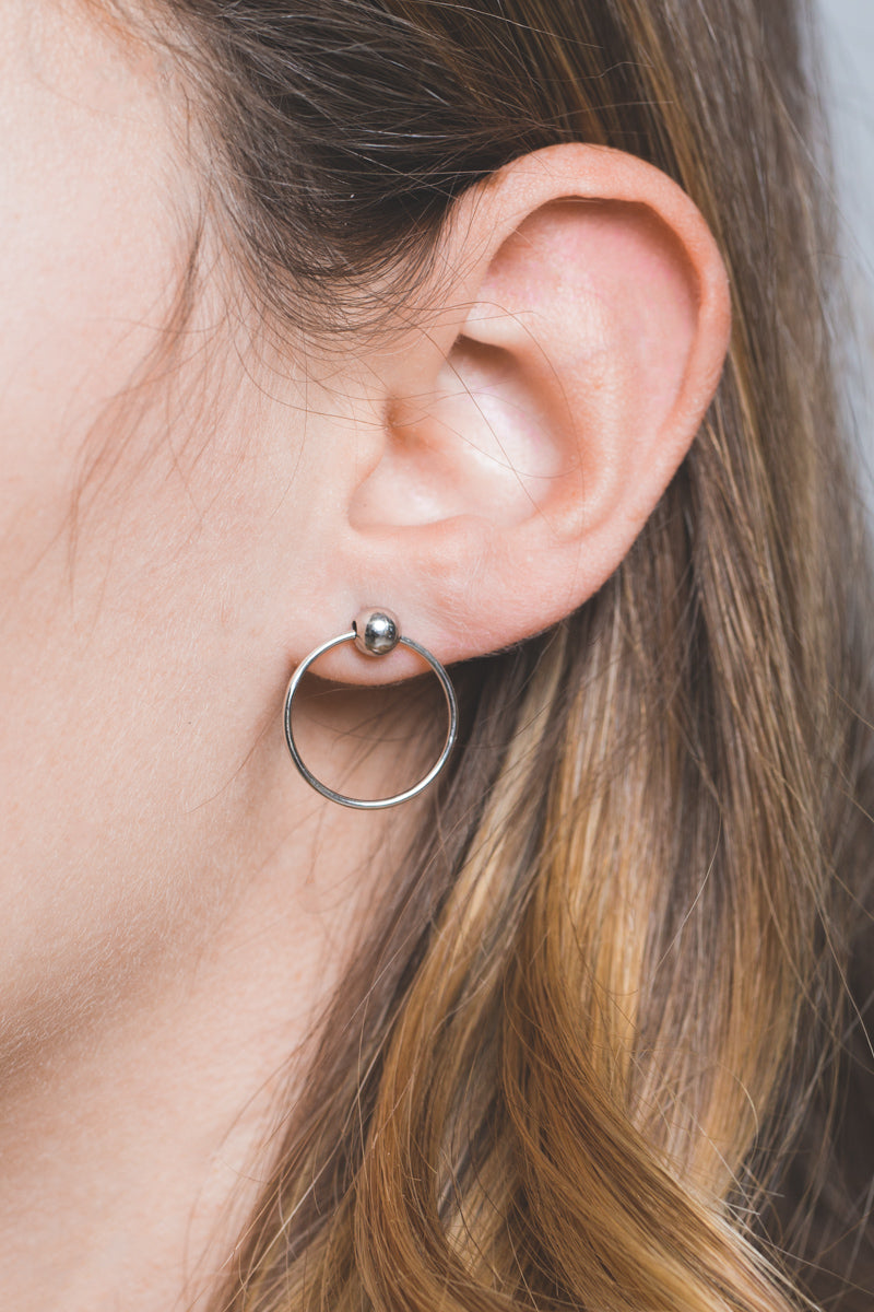 Round Orbit Post Earrings (sterl.)