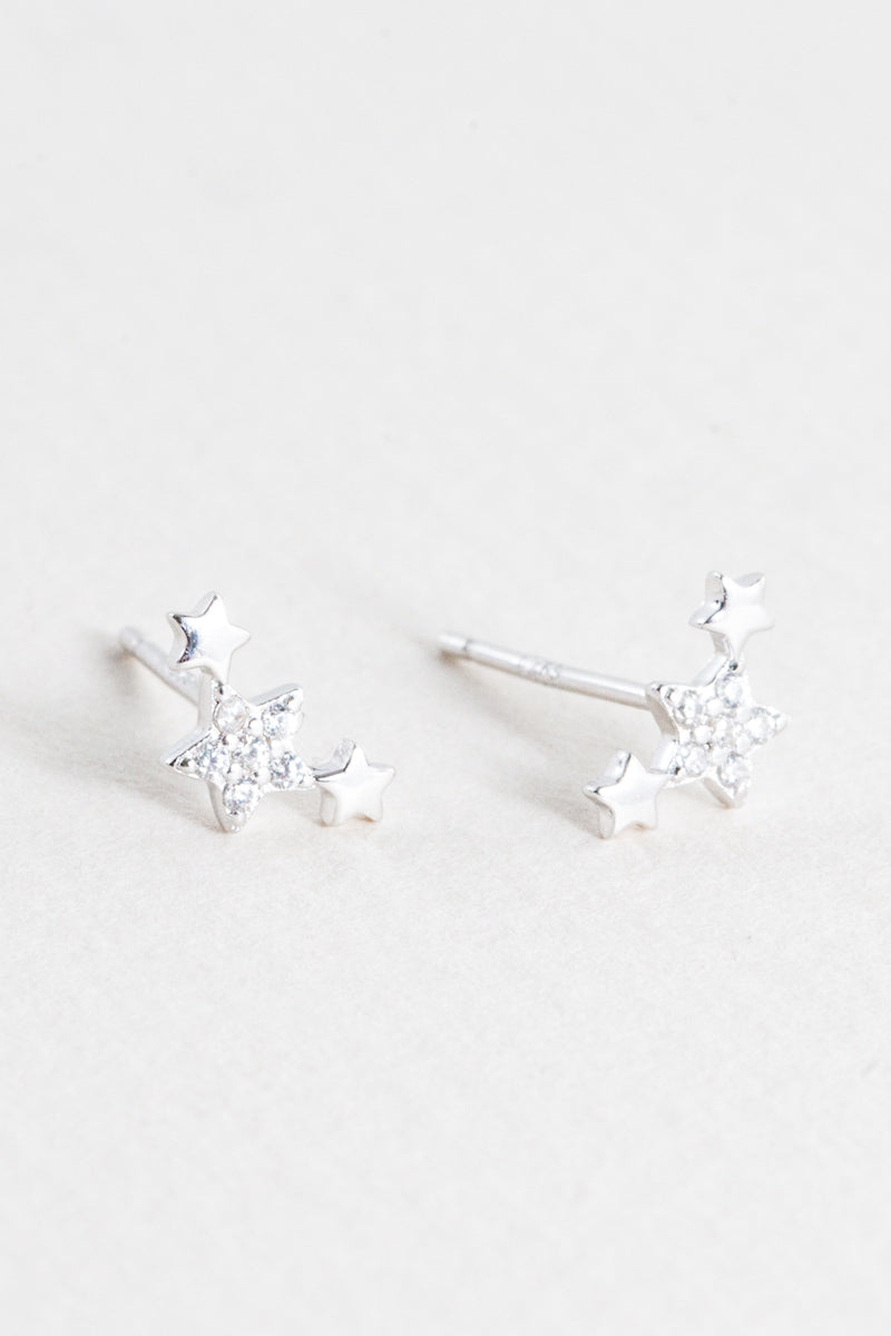 Tiny Star Speck Earrings | Silver (14K)