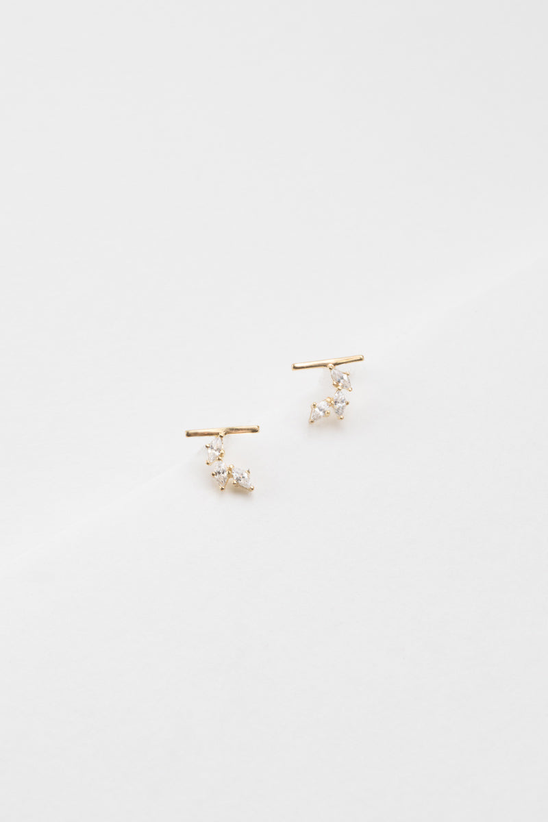 Hera Stone Mini Crawler Earrings | Gold (18K)
