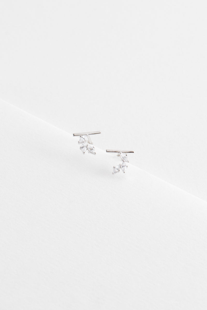 Hera Stone Mini Crawler Earrings | Silver (sterl.)