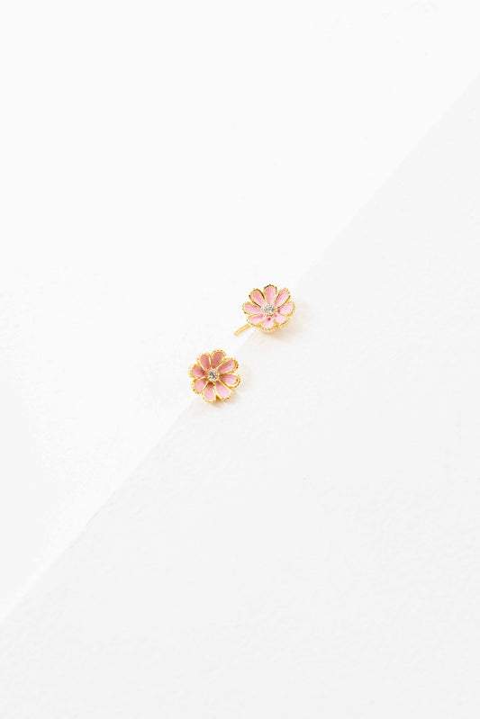 Primrose Stud Earrings | Pink (18K)
