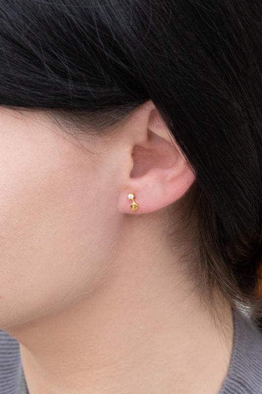 Tiny Duo Dot Earrings | Gold (14K)