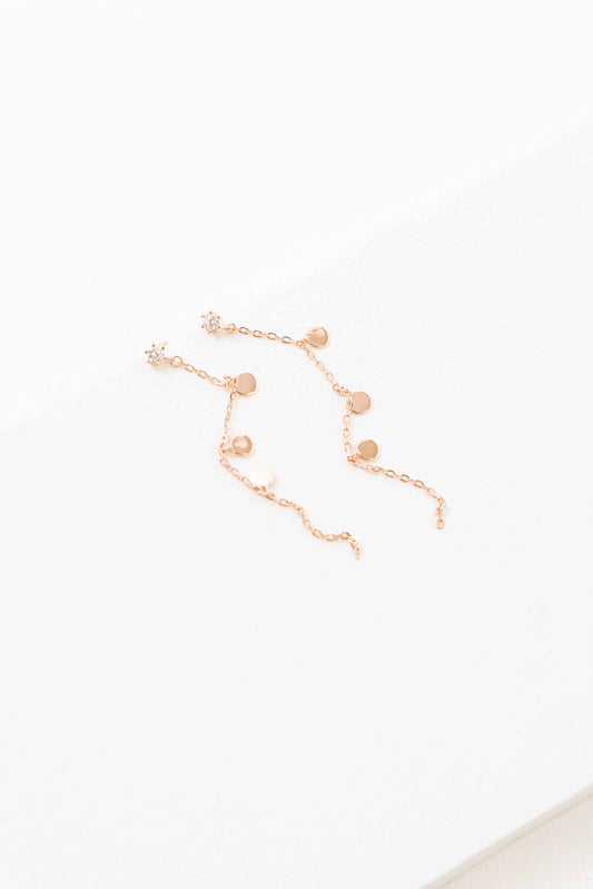 Mini Dot Dangle Earrings | Rose Gold (18K)