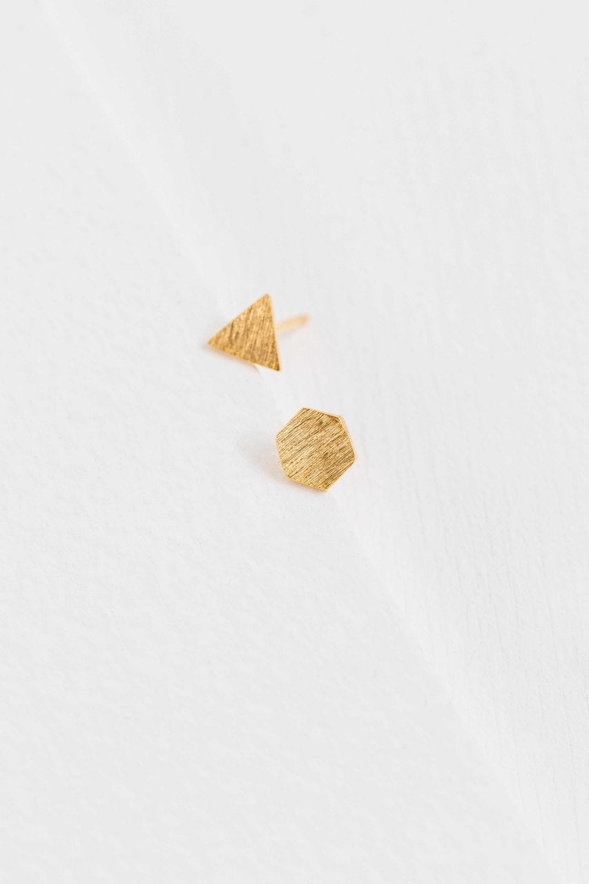 Geometric Shapes Mismatched Earrings | Gold (14K)