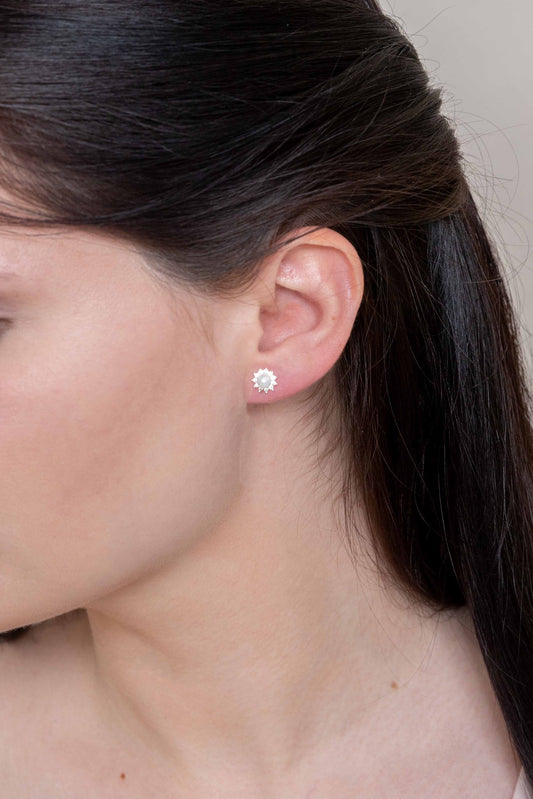 Pearly White Stud Earrings