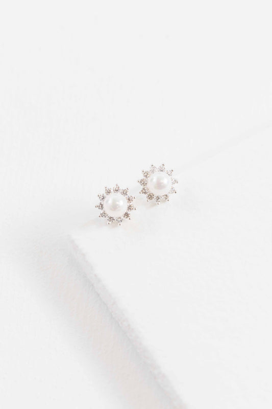 Pearly White Stud Earrings