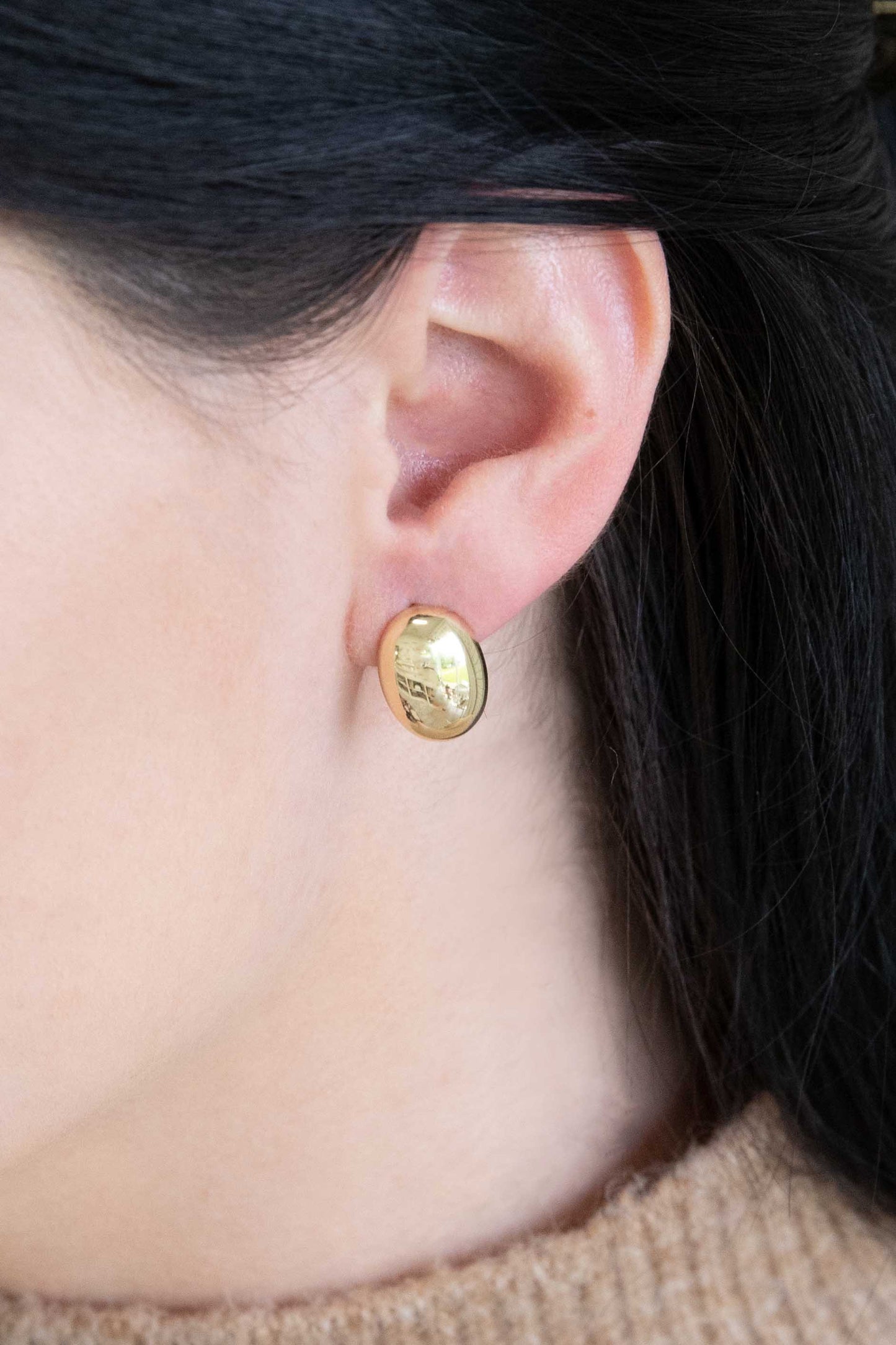 Gold Bean Earrings (14K)