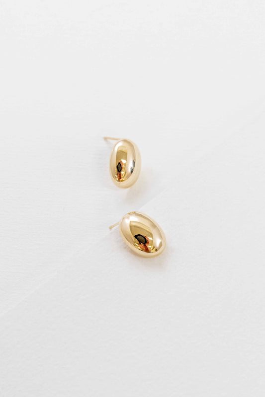 Gold Bean Earrings (14K)