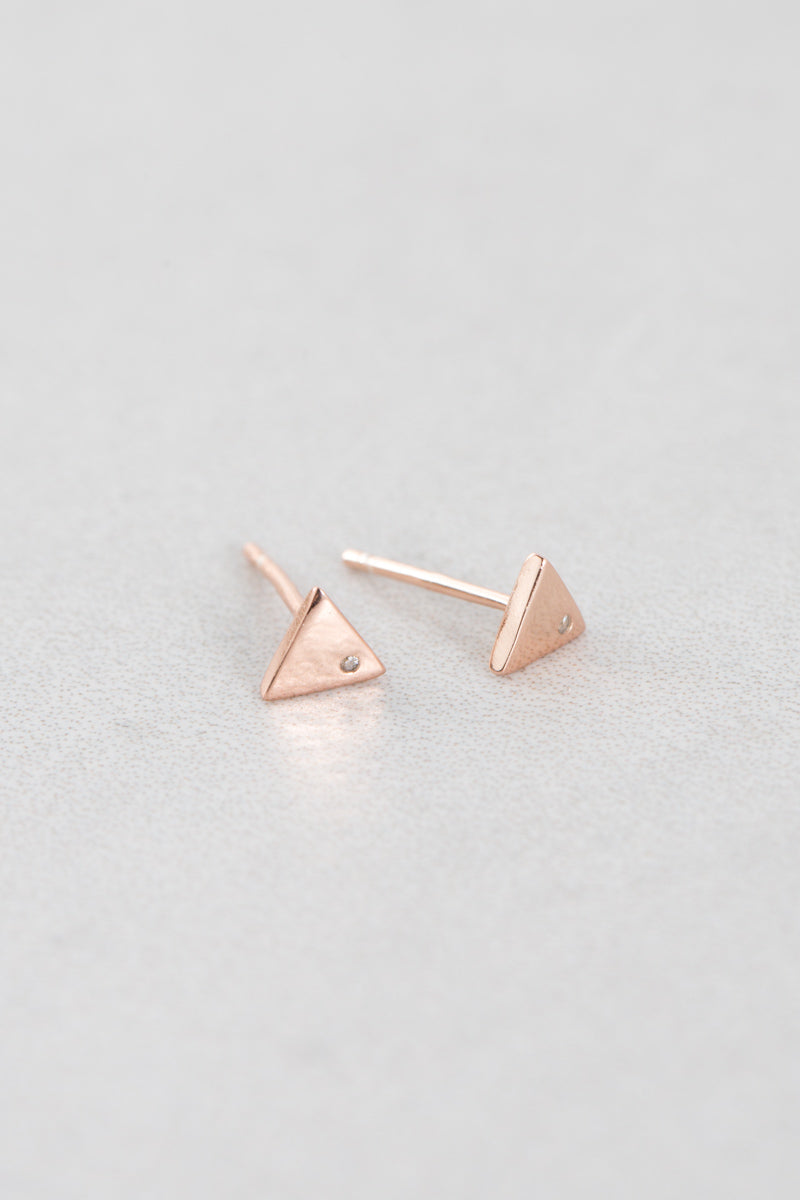 Love Triangle Stud Earrings (14K)