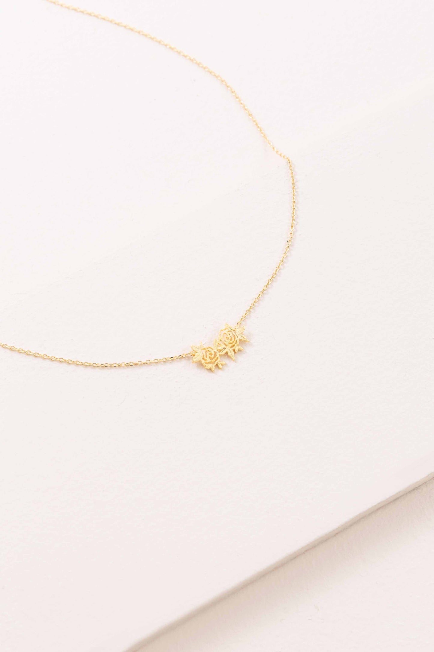 Rose Charm Necklace | Gold