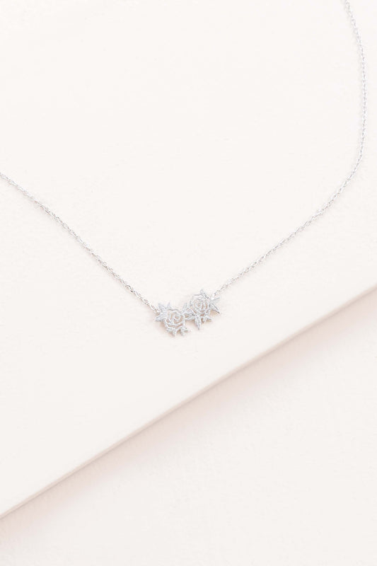 Rose Charm Necklace | Silver