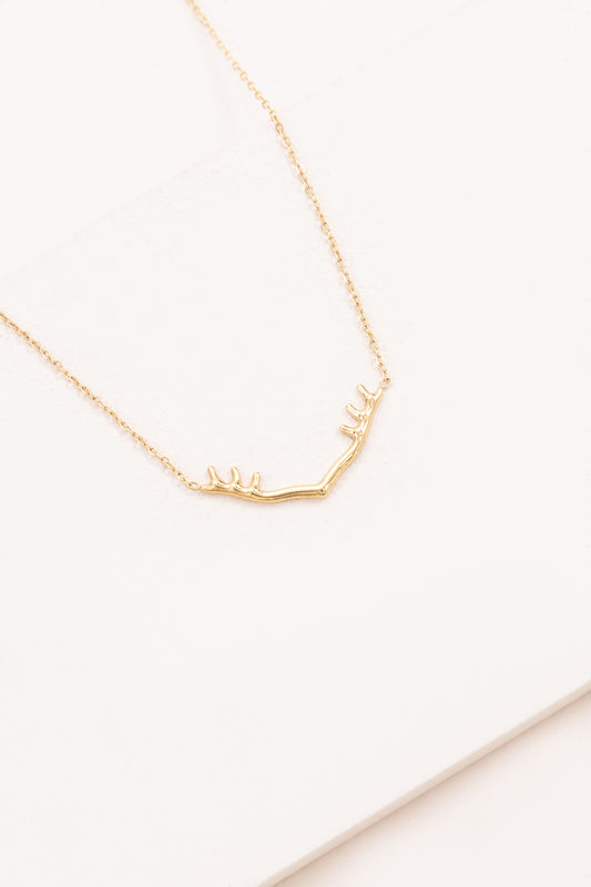 Wide Antler Necklace | Gold (14K)