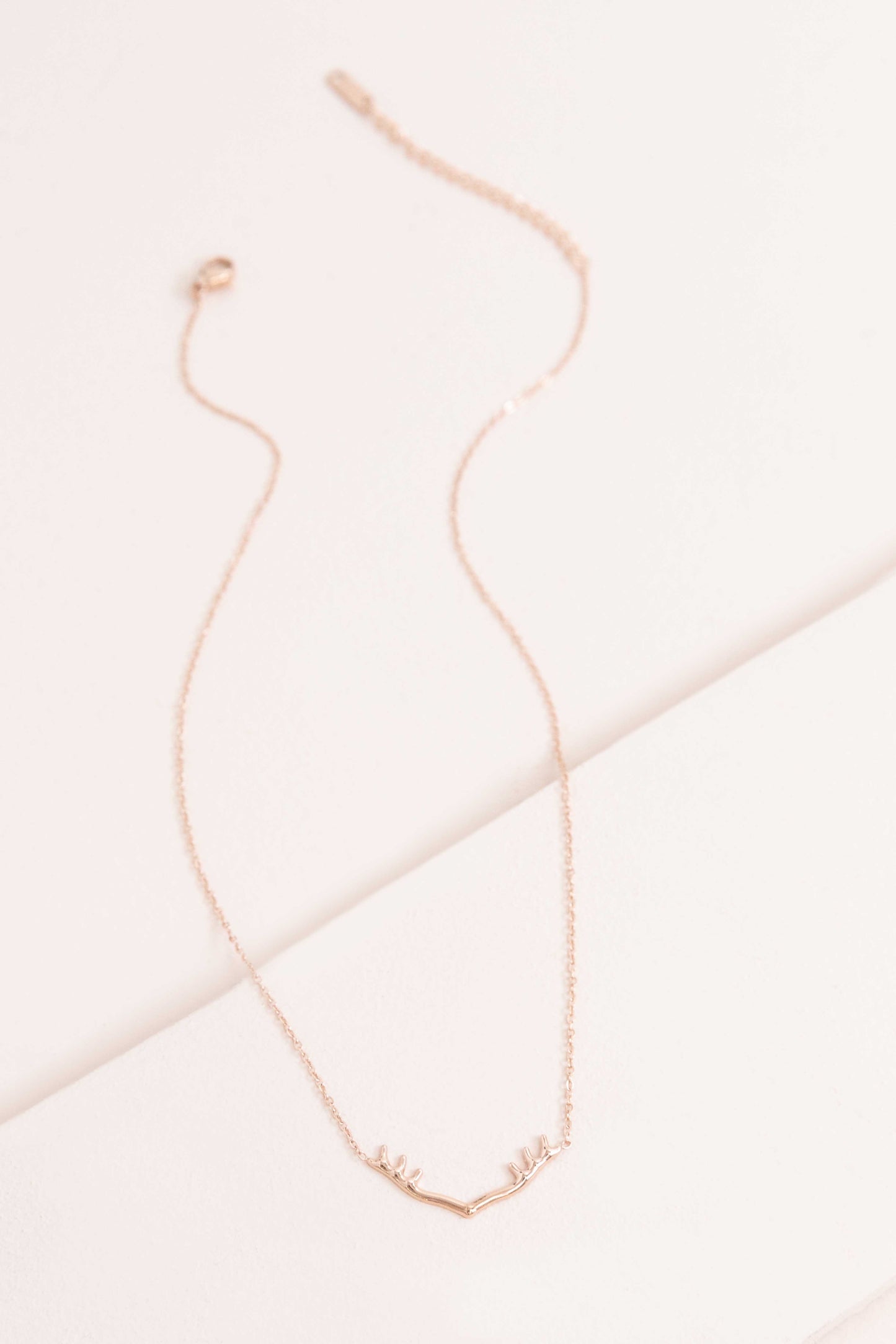 Wide Antler Necklace | Rose Gold (14K)