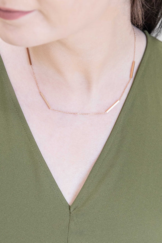 Skip A Beat Necklace | Rose (14K)